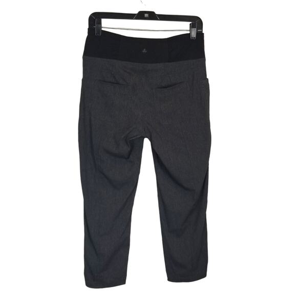 Prana Women's Summit Yoga Pants Gray Black Capri Activewear Pockets Size Medium - Picture 2 of 6